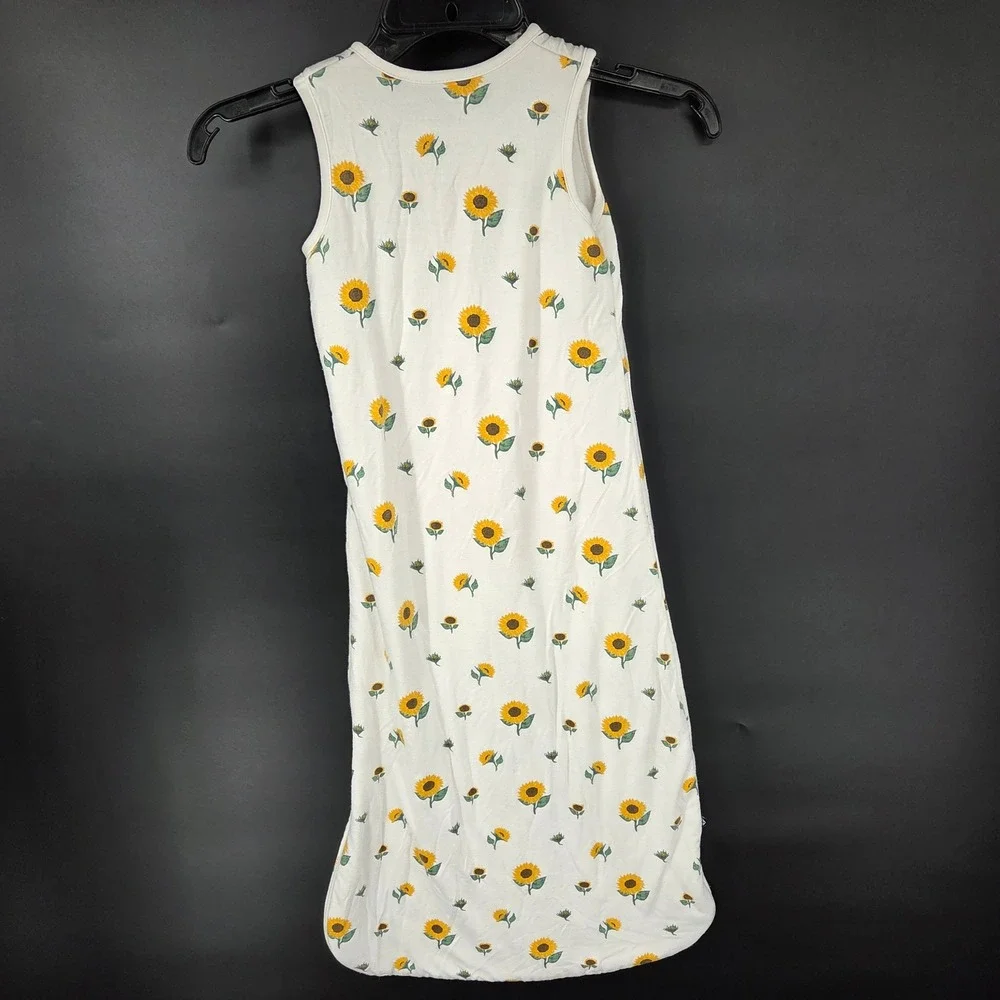 Kyte Baby Sunflower Bamboo Sleep Bag 1.0 TOG Size Medium White Yellow Floral